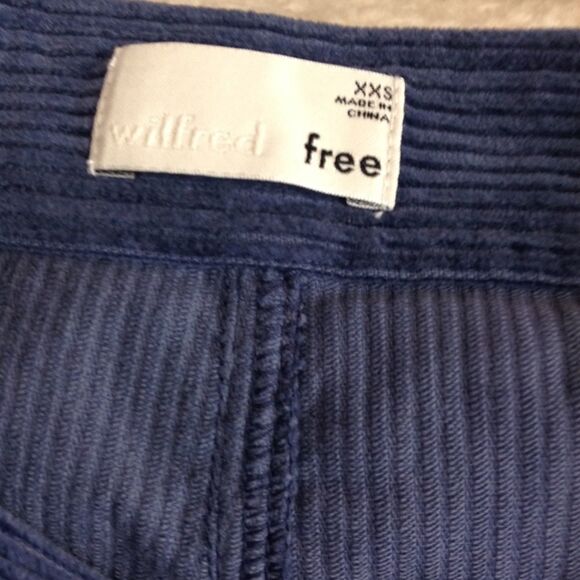 NEW Wilfred Layne Blue Corduroy Button Front Pencil Skirt XXS - Picture 6 of 6